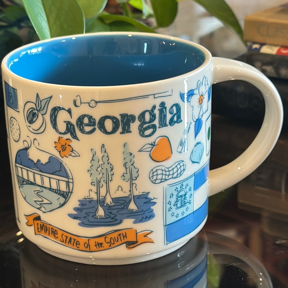 Starbucks Georgia Souvenir Mug Blue White Been There Series 2018